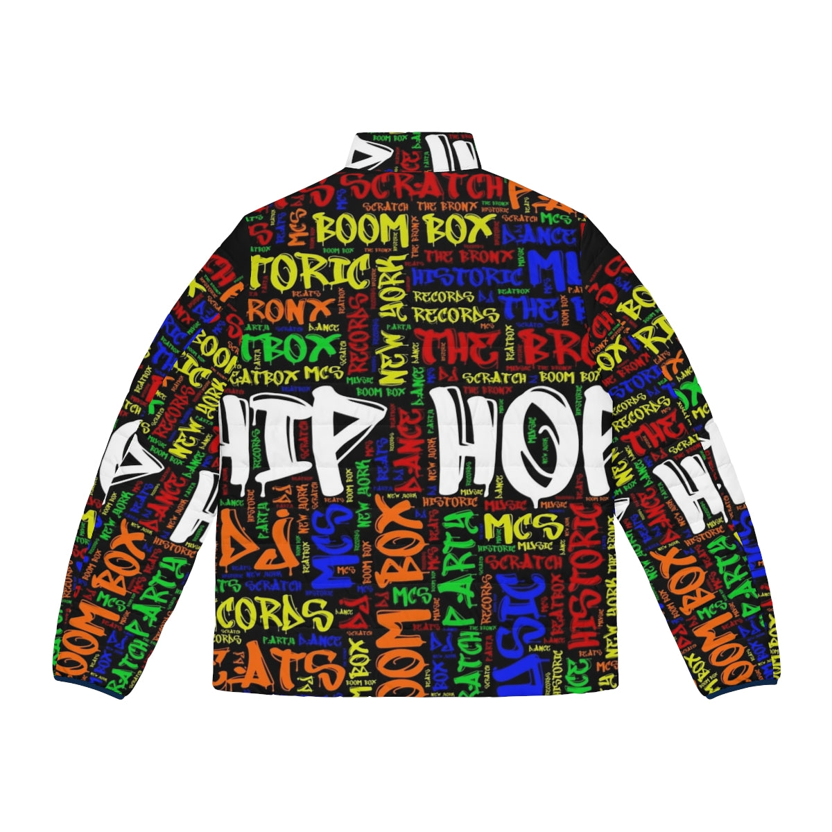 50th anniversary puffer jacket celebrating the legacy of hip hop music - Back