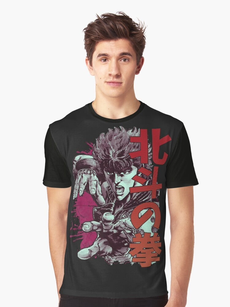 Kenshiro, the protagonist of the Fist of the North Star manga and anime series, featured on a graphic t-shirt - Men