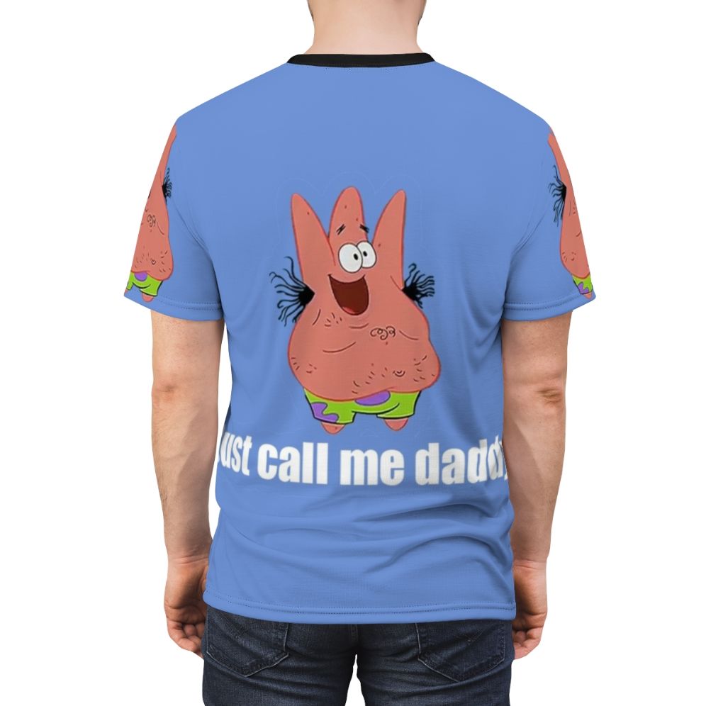 Vibrant AOP t-shirt featuring Patrick Star from the popular Spongebob Squarepants cartoon. - men back