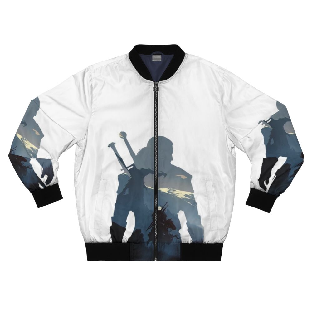 Witcher-inspired bomber jacket featuring the Wild Hunt design