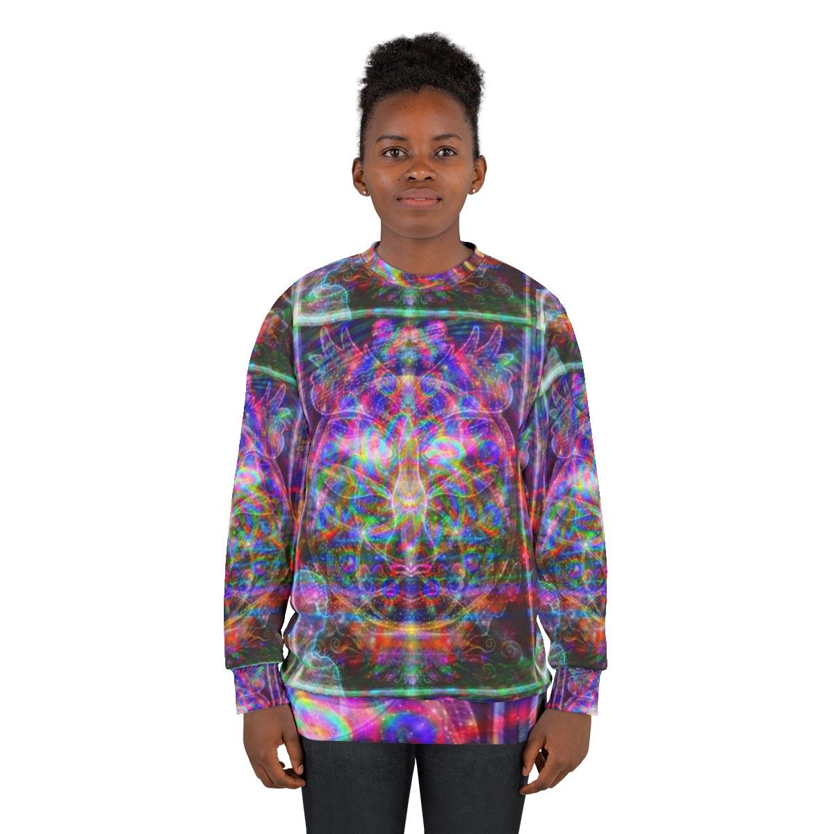 Metaphysical Realms visionary art psychedelic sweatshirt - women