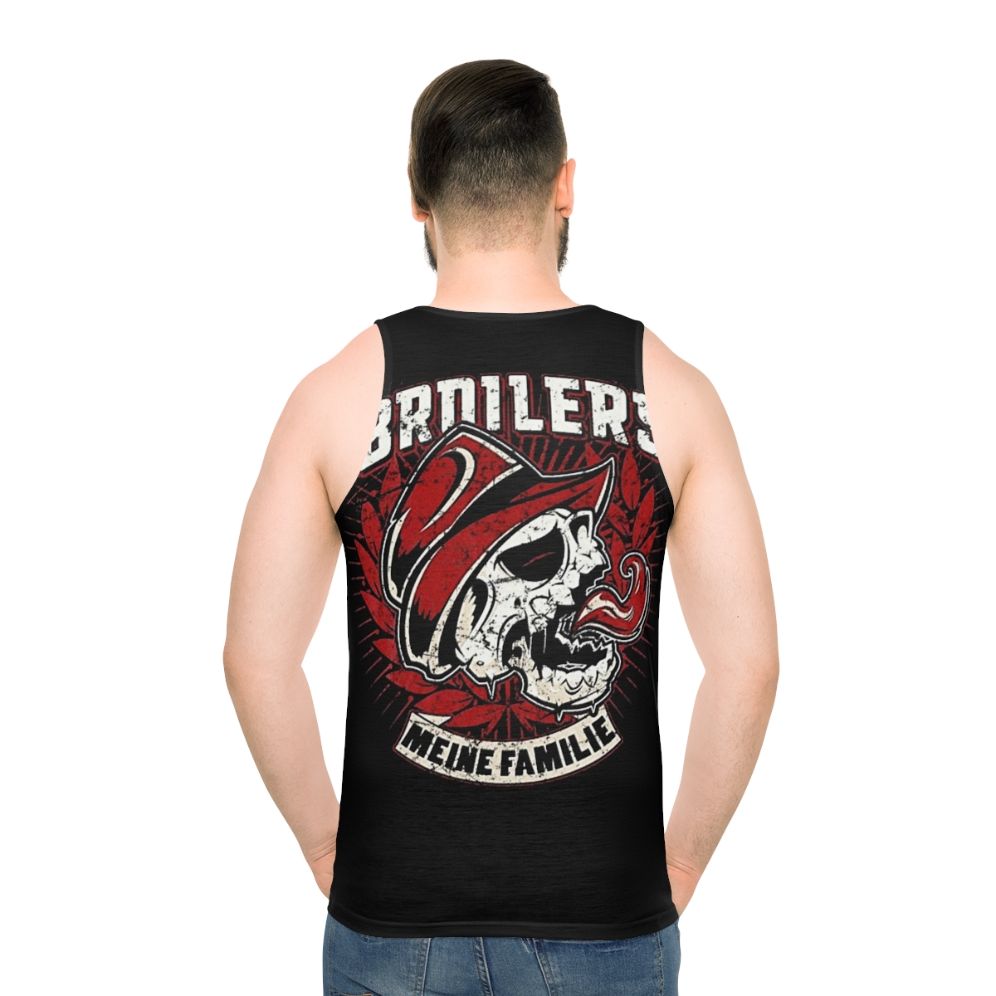 Broiler chicken unisex tank top - men back