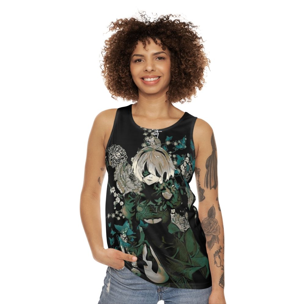 Butterflies and Floral Anime Unisex Tank Top - women