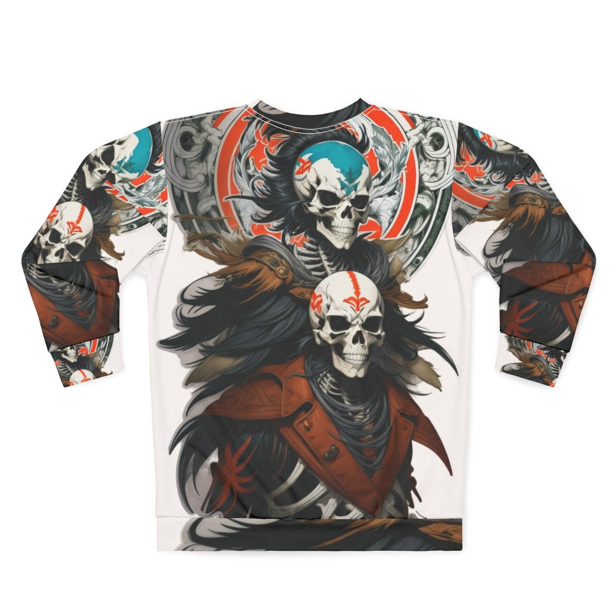 Dark fantasy skeleton warrior design on a sweatshirt - Back