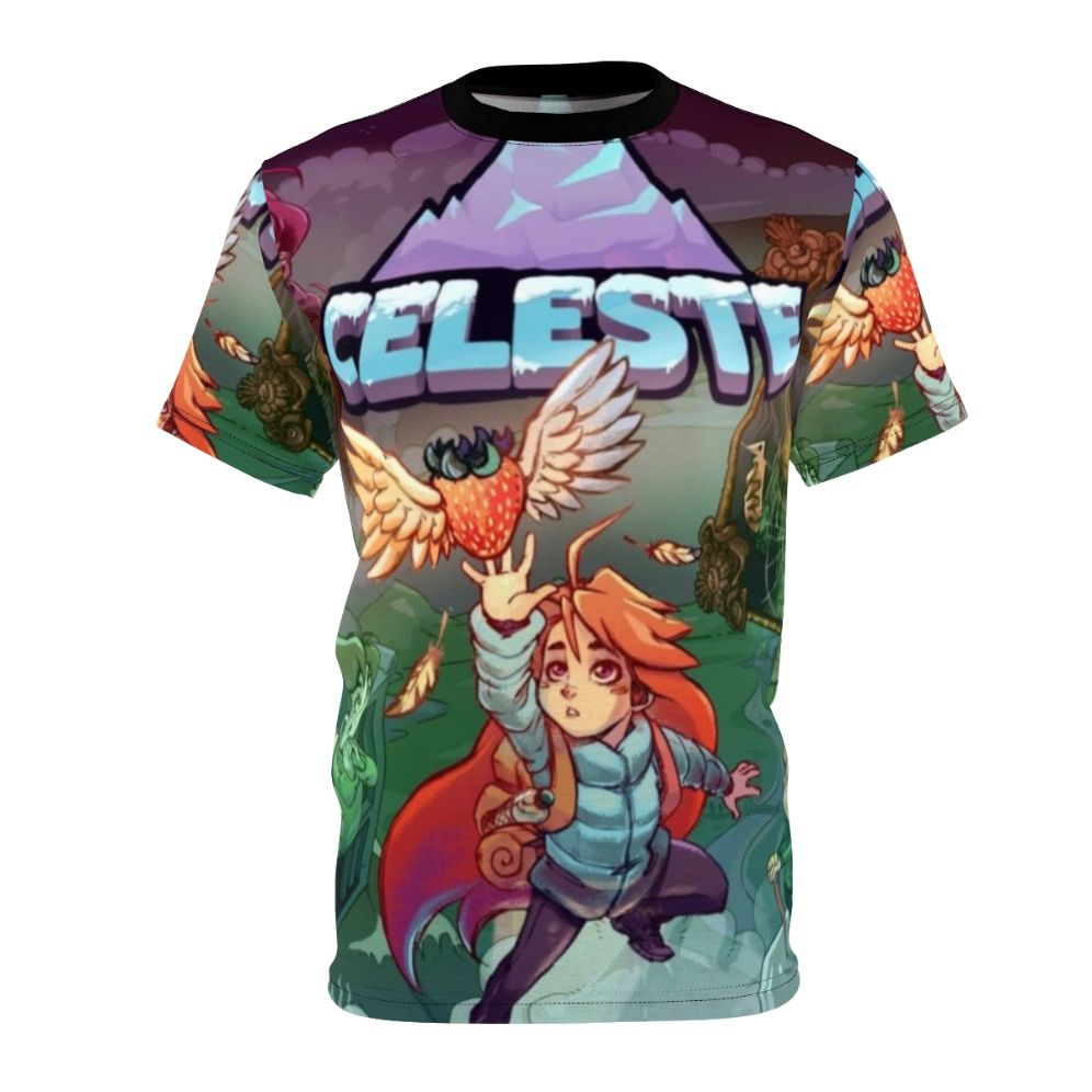 Retro gaming inspired Celeste video game t-shirt