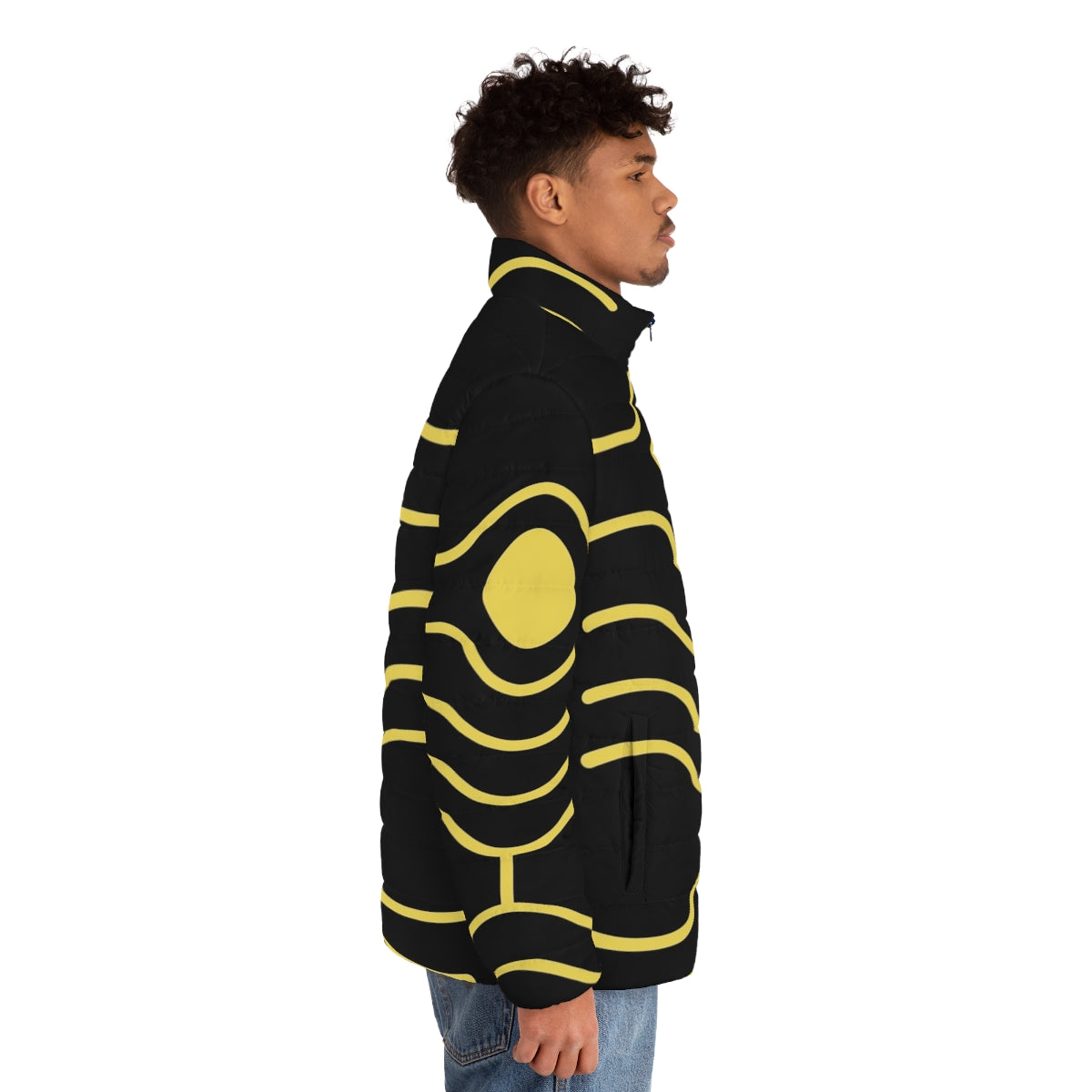 Hawks Puffer Jacket with My Hero Academia inspired design - men side right