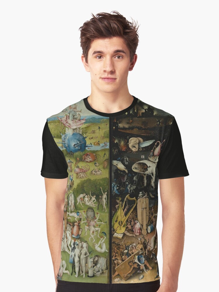 Graphic t-shirt featuring the famous Hieronymus Bosch painting "The Garden of Earthly Delights" - Men