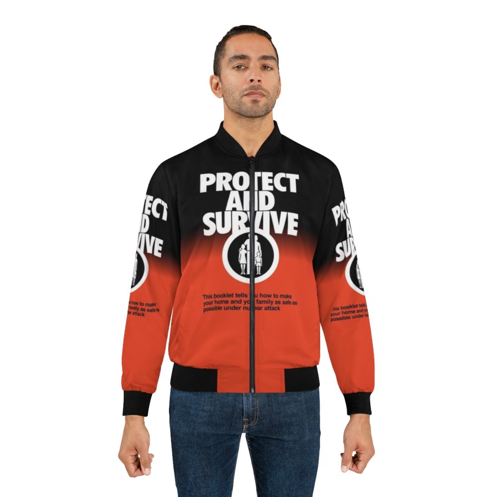 Nuclear Fallout Bomber Jacket - Protect and Survive with focus on nuclear radiation and fallout shelter - Lifestyle