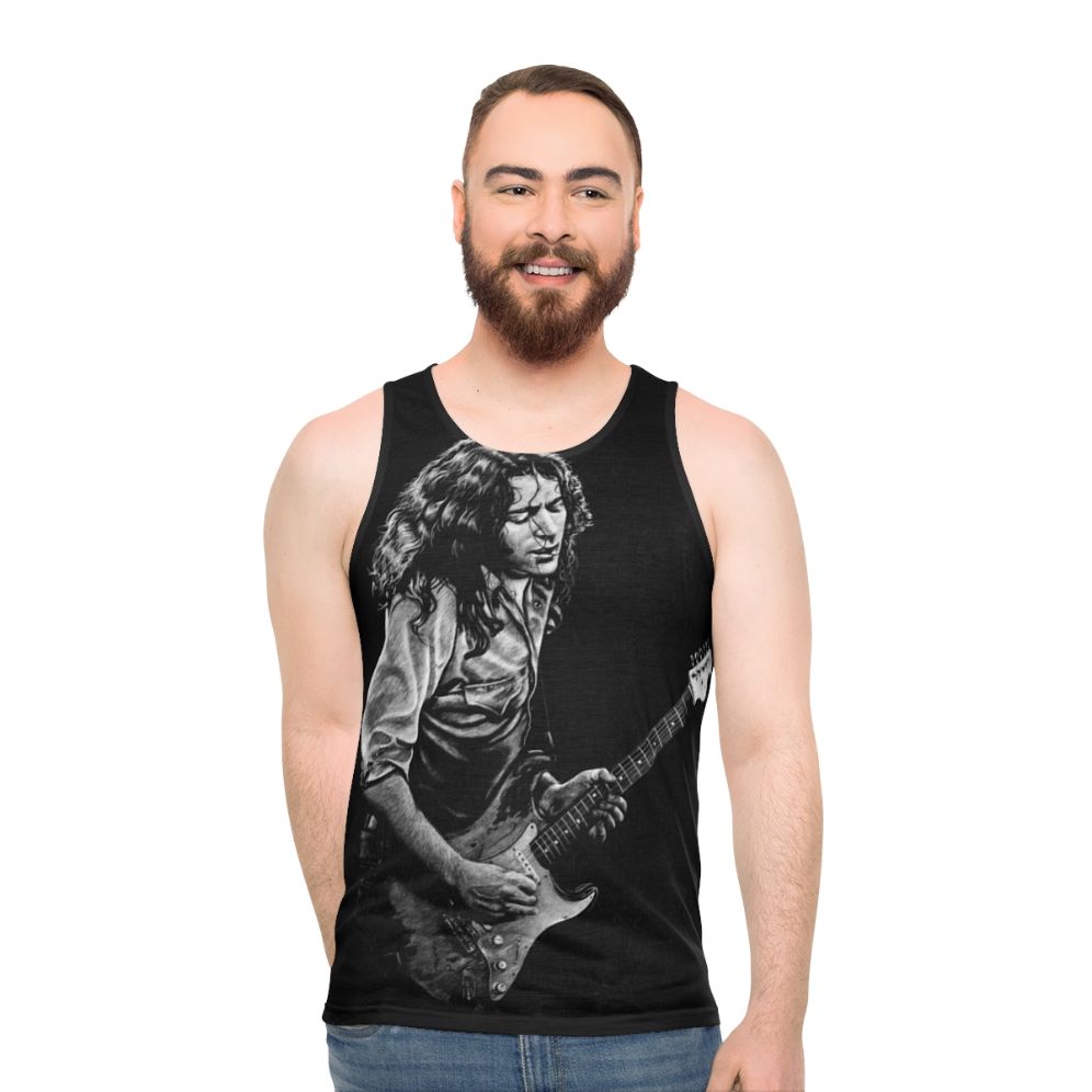 Rory Gallagher drawing unisex tank top - men