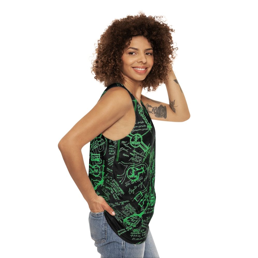 Dharma Stations Unisex Tank Top with Lost TV Show Design - women side