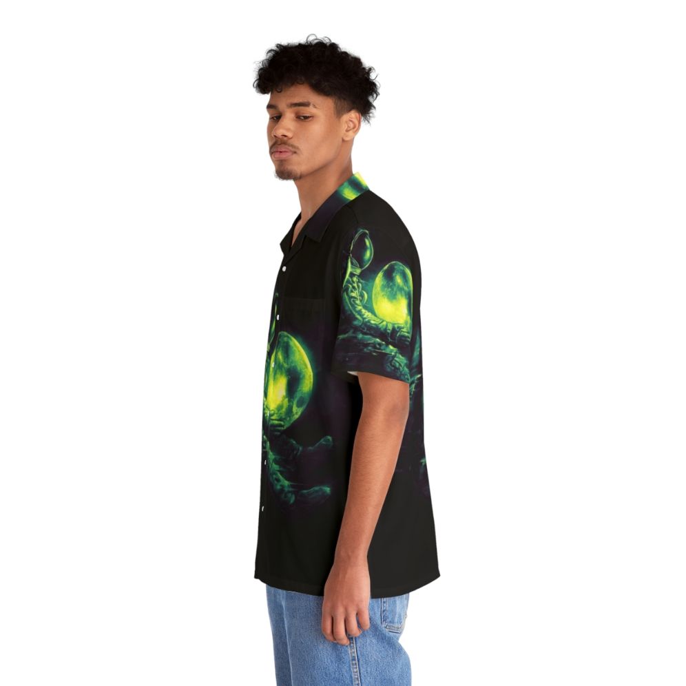 Cosmic play moon Hawaiian shirt with galaxy design and celestial pattern - People Left