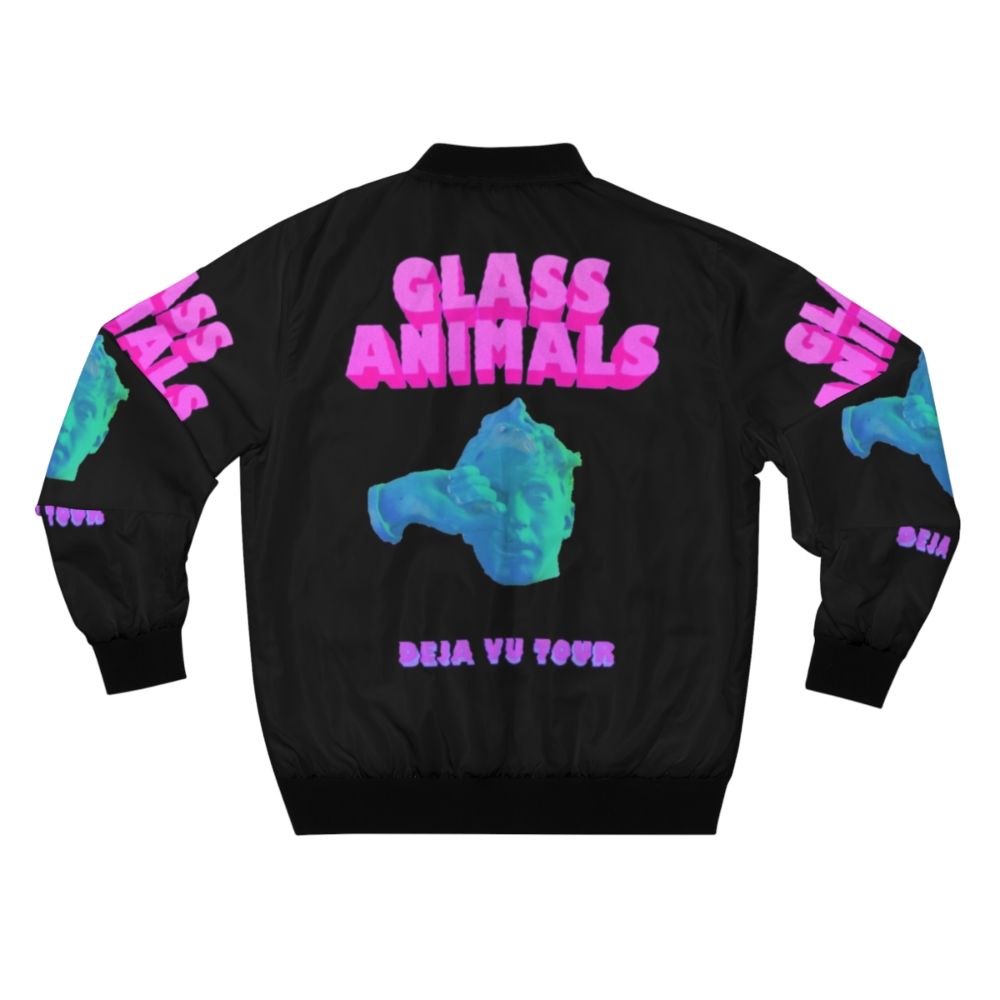 Glass Animals Deja Vu Bomber Jacket with the Glass Animals logo and "Deja Vu" text - Back