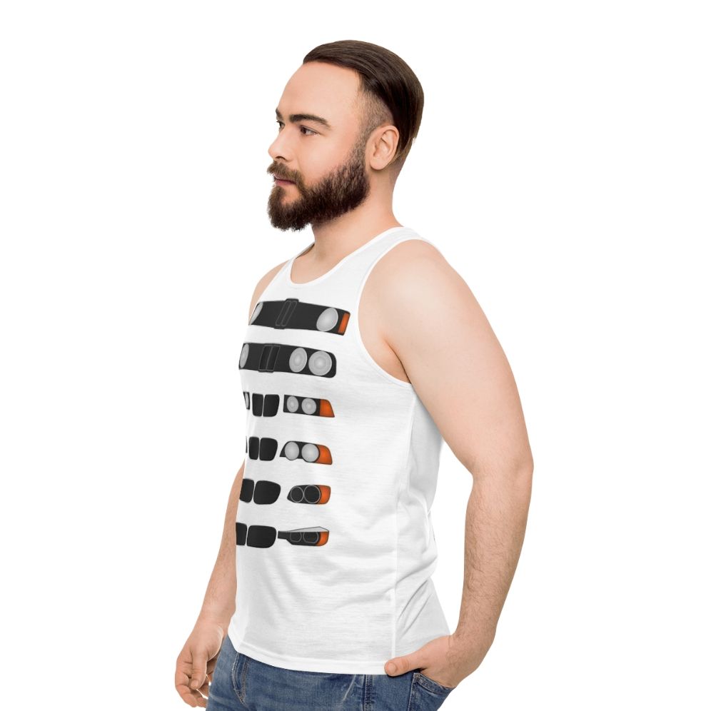 Motorsports inspired unisex tank top - men side