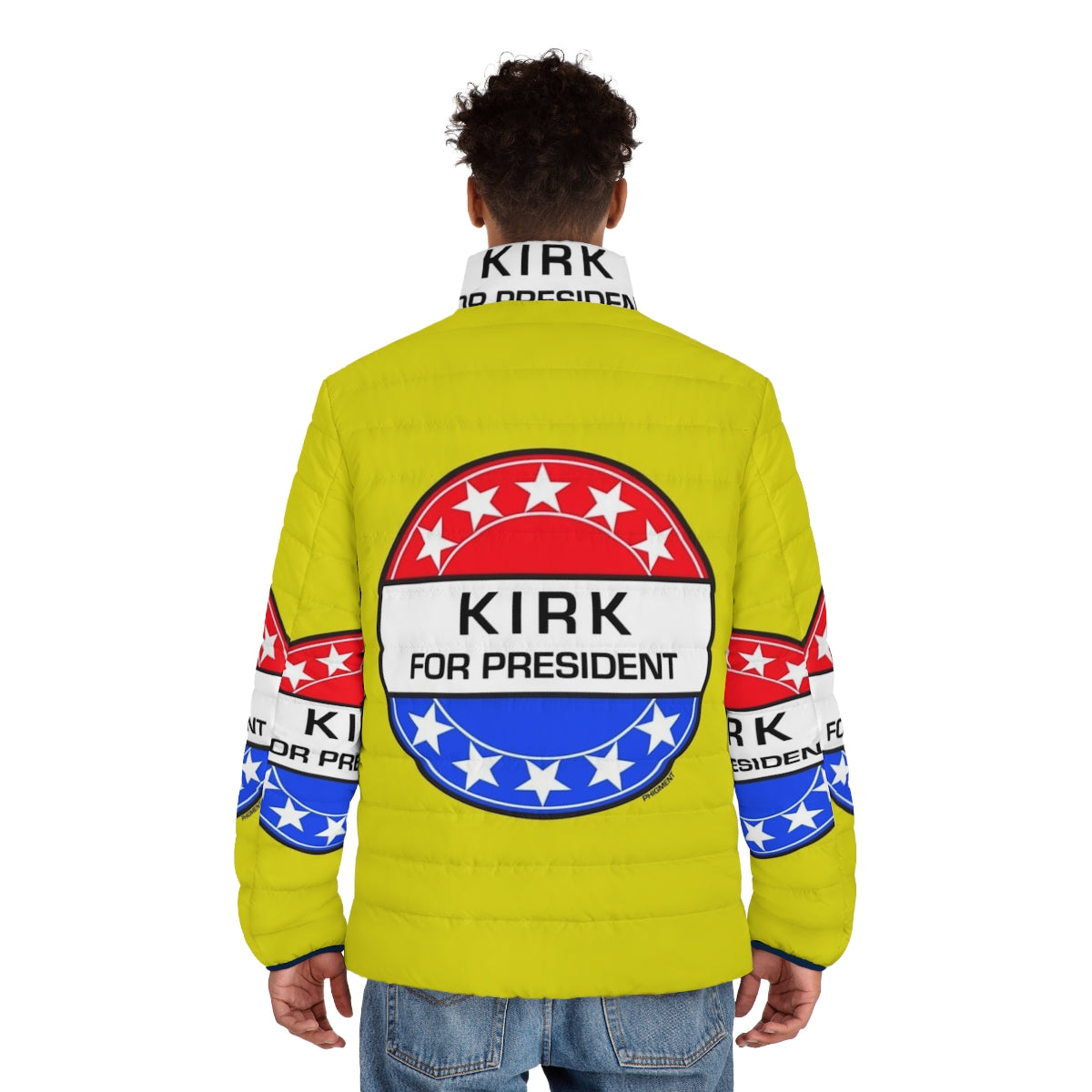 Kirk For President Puffer Jacket - Sci-Fi Inspired Fashion - men back