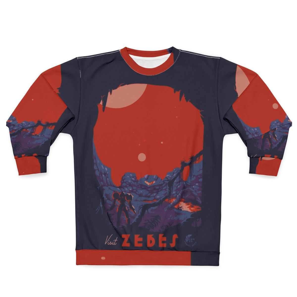 "Metroid-inspired 'Visit Zebes' Retro Sweatshirt"