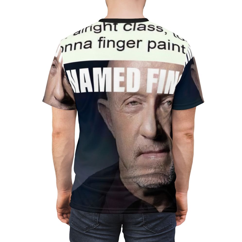 Unofficial "Kid Named Finger" AOP T-Shirt featuring a Breaking Bad inspired meme design - men back