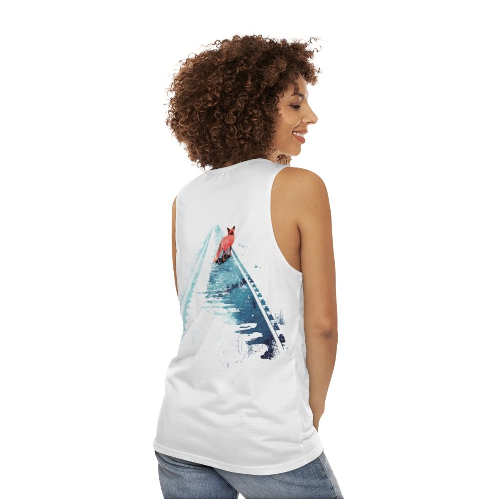 Watercolor animal art unisex tank top - women back