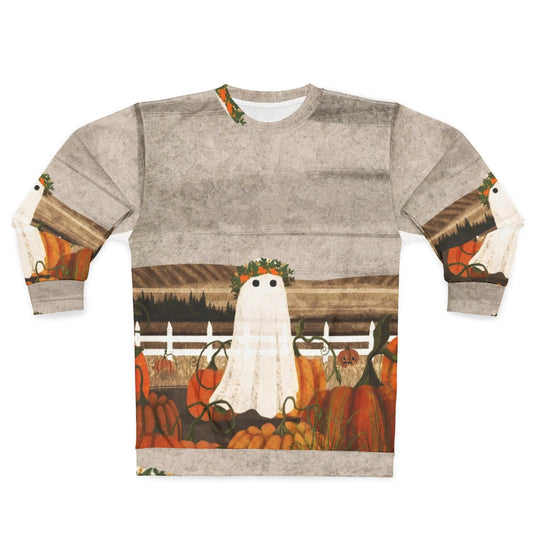 Vintage ghost in pumpkin patch sweatshirt