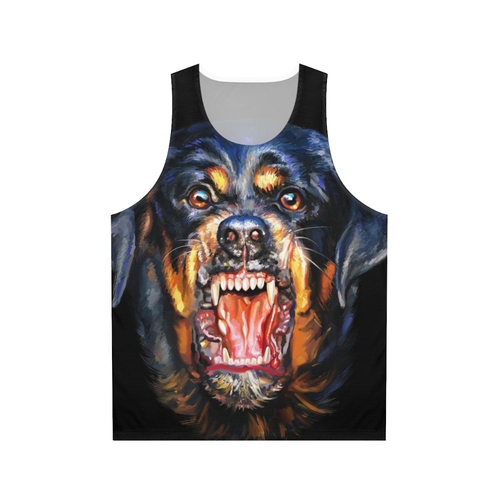 Rottweiler dog print on unisex tank top