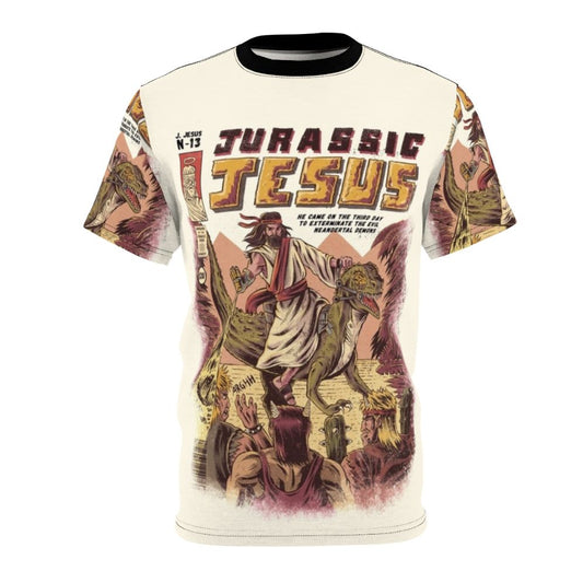 Vintage Prehistoric Jesus T-Shirt with Dinosaurs and Bible References