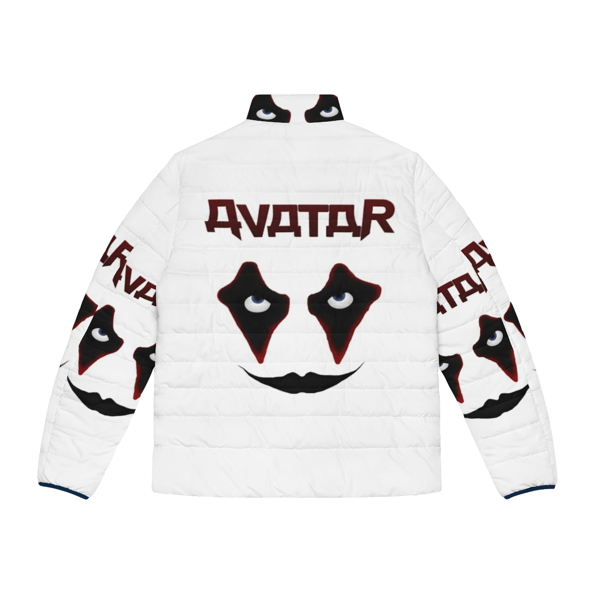 Colorful puffer jacket featuring patterns and characters from the anime series Avatar: The Last Airbender - Back