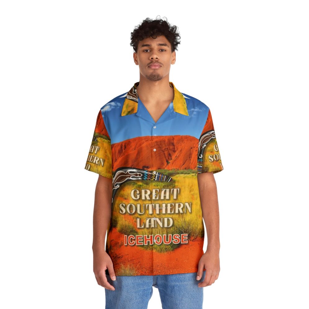 Authentic 80s Hawaiian Shirt featuring the album cover art of Great Southern Land by Australian band Icehouse - People Front