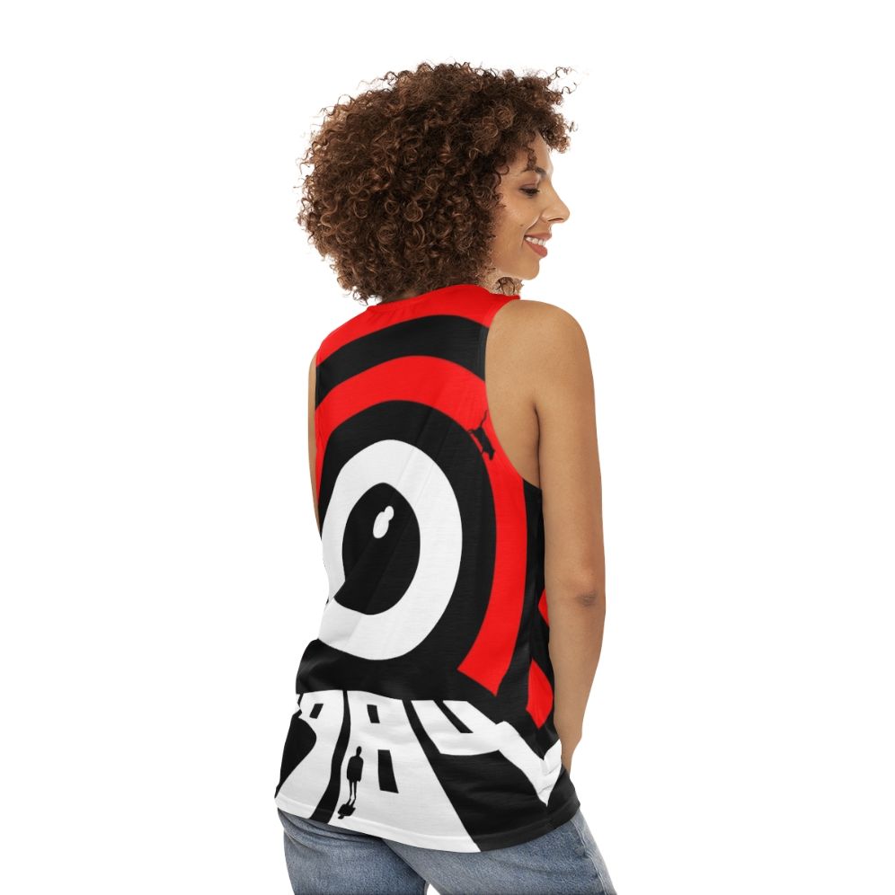 Unisex 1984 tank top with big brother design - women back