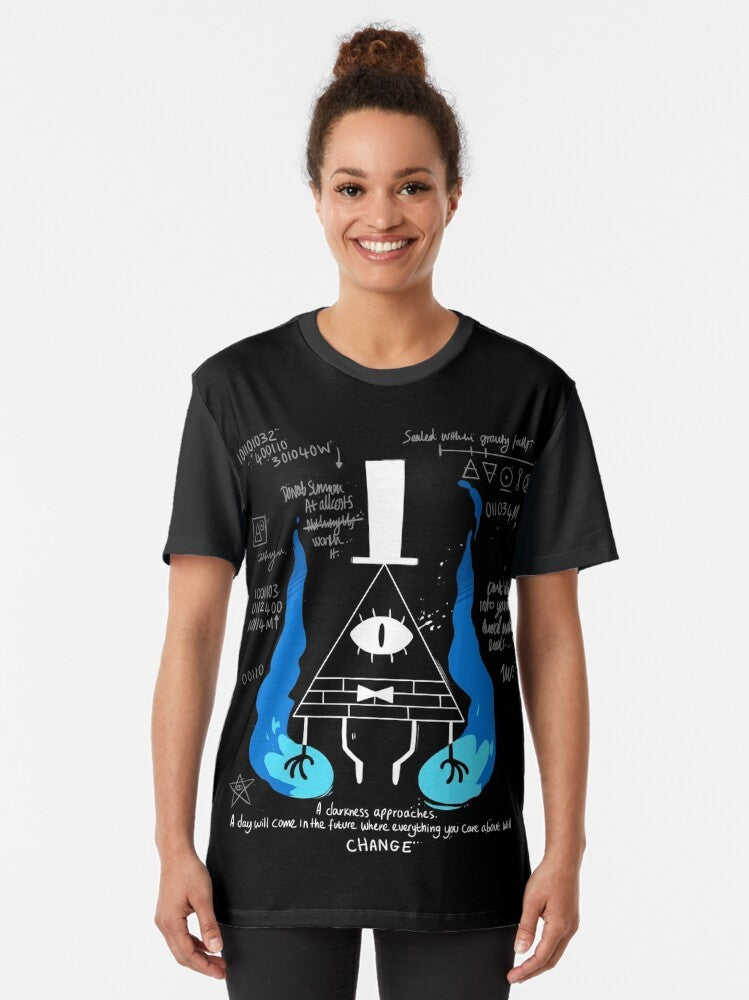 Gravity Falls "A Darkness Approaches" graphic t-shirt with Bill Cipher design - Women