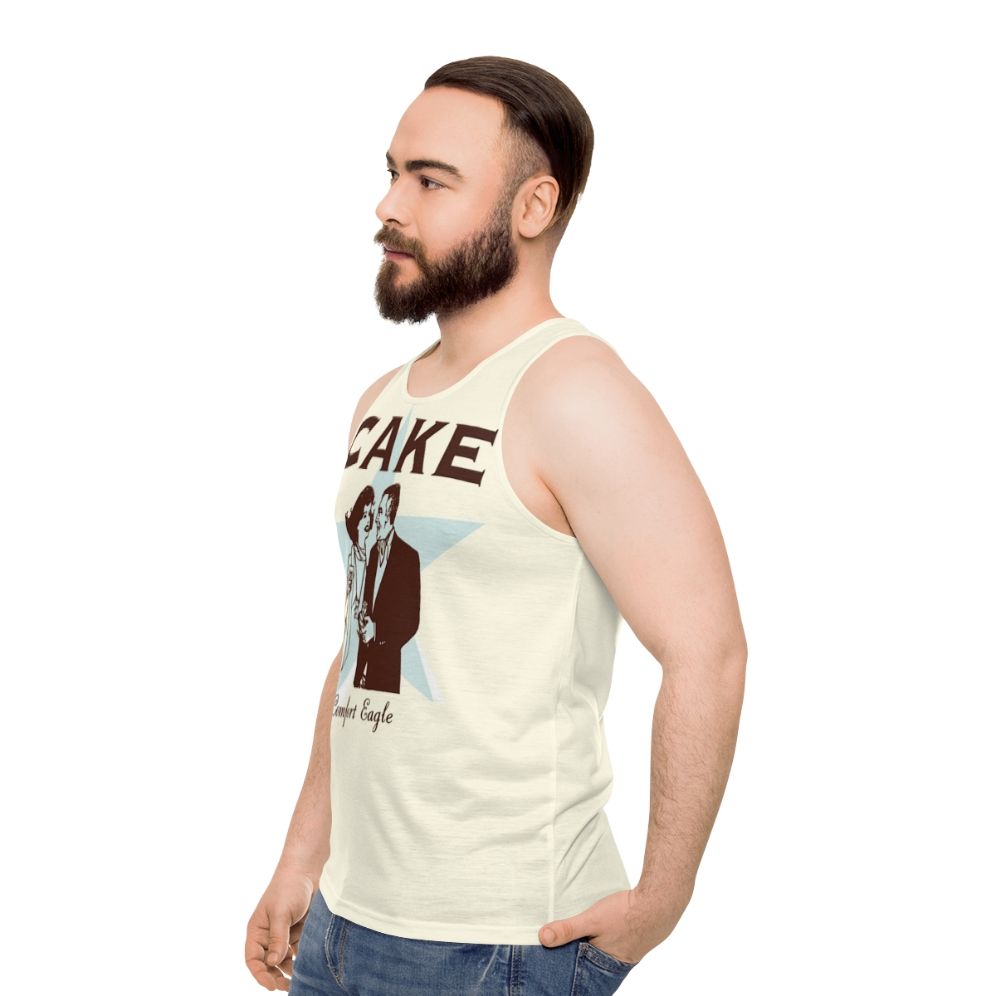 Unisex tank top with Cake band logo - men side