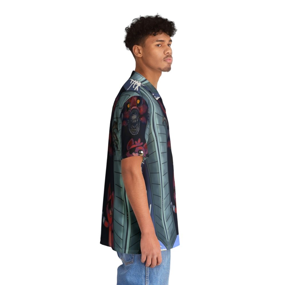 Tropical Hawaiian shirt for gamers with FNAF 4 and Foxy designs - People Pight