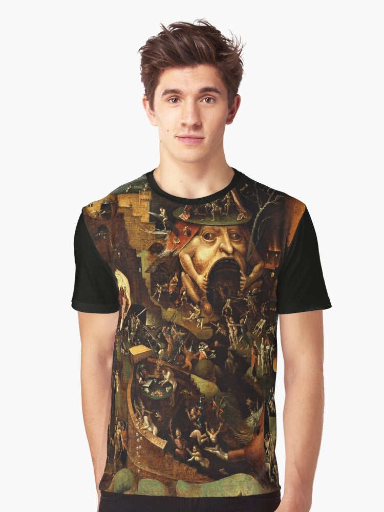 Graphic t-shirt featuring the painting "Christ in Limbo" by the Renaissance artist Hieronymus Bosch - Men