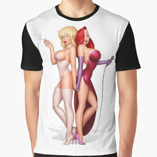 Sexy Jessica Rabbit and Holli Wood graphic design on a t-shirt