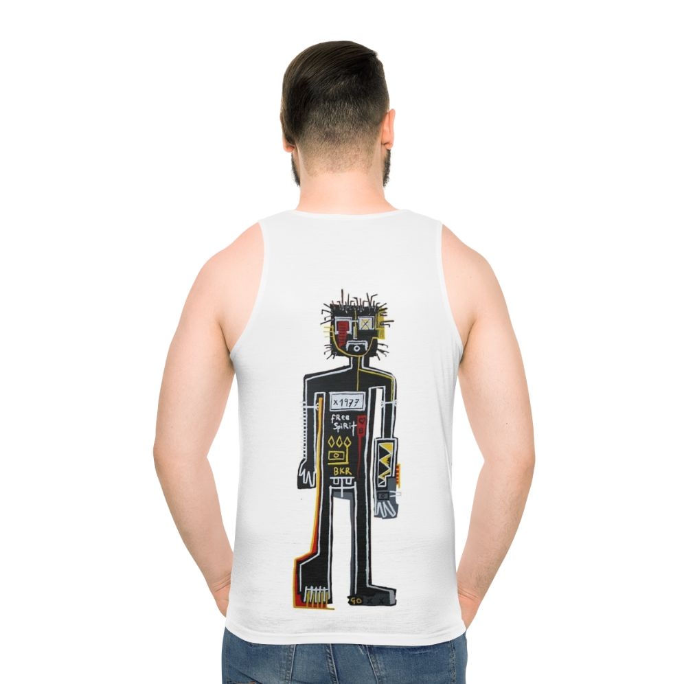 Unisex abstract art tank top - men back