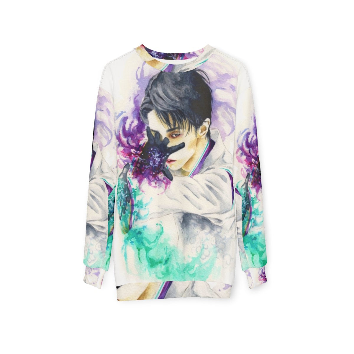 Yuzuru Hanyu Seimei Watercolor Sweatshirt - hanging