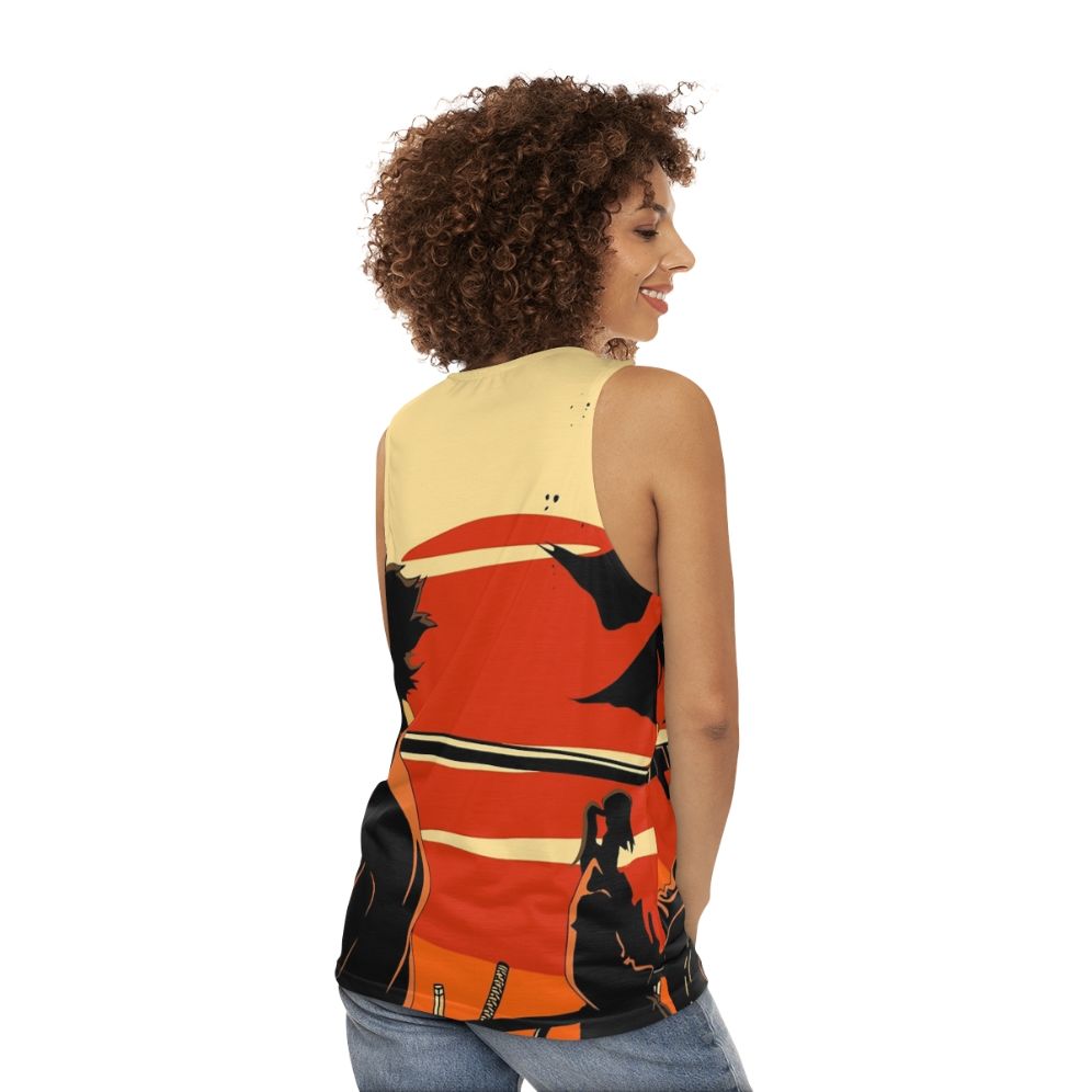 Sunset Samurai Unisex Tank Top - women back