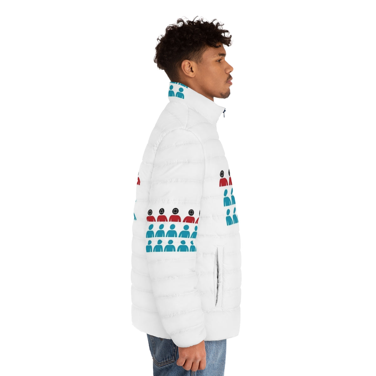 Squid Game Players Shorter Puffer Jacket - men side right