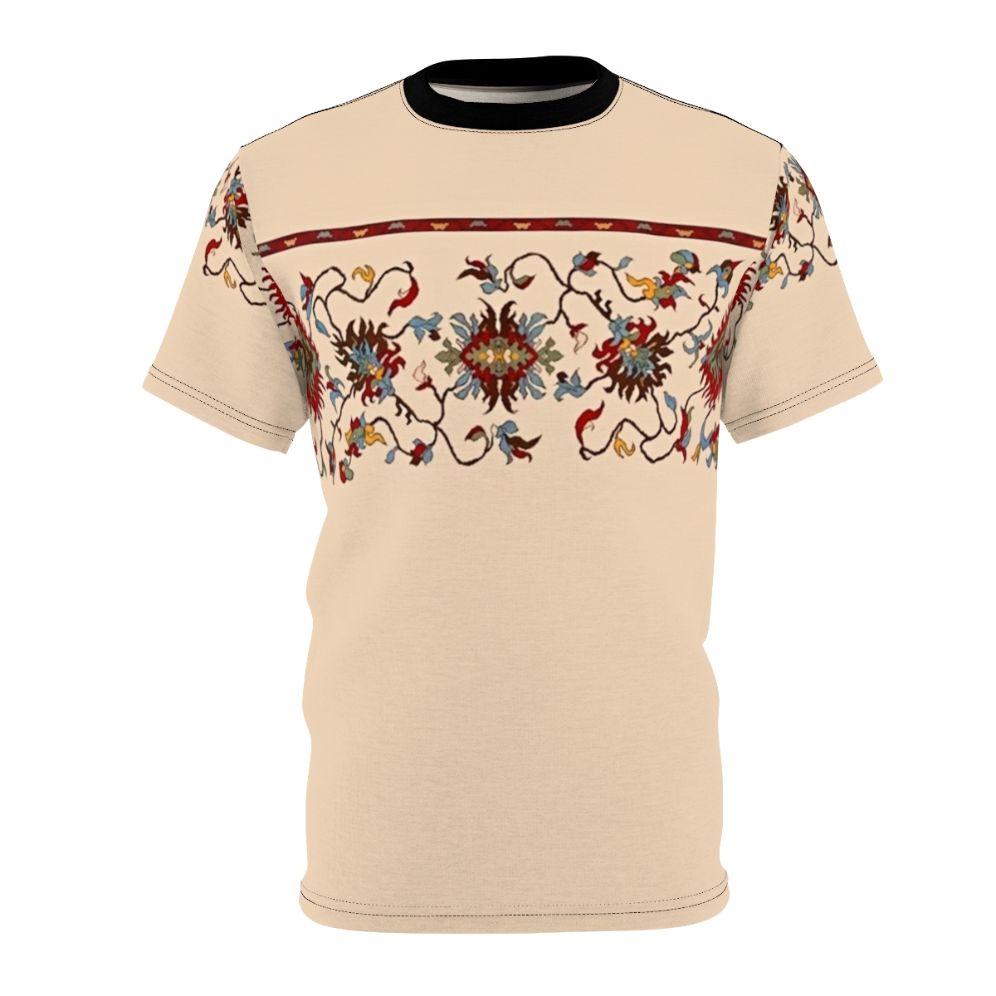 Vibrant t-shirt featuring traditional Armenian art and patterns