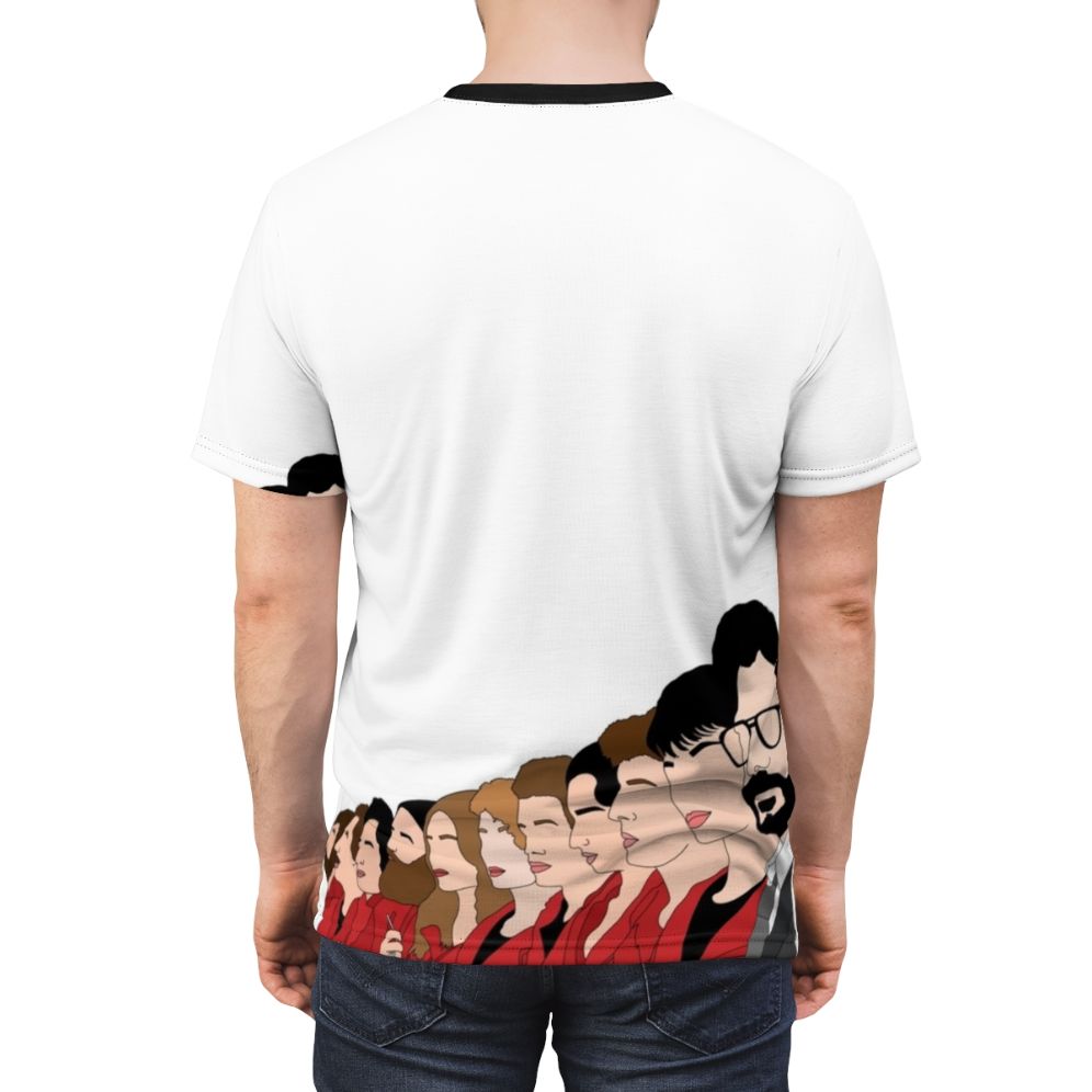 Money Heist inspired t-shirt with the Professor and main characters - men back