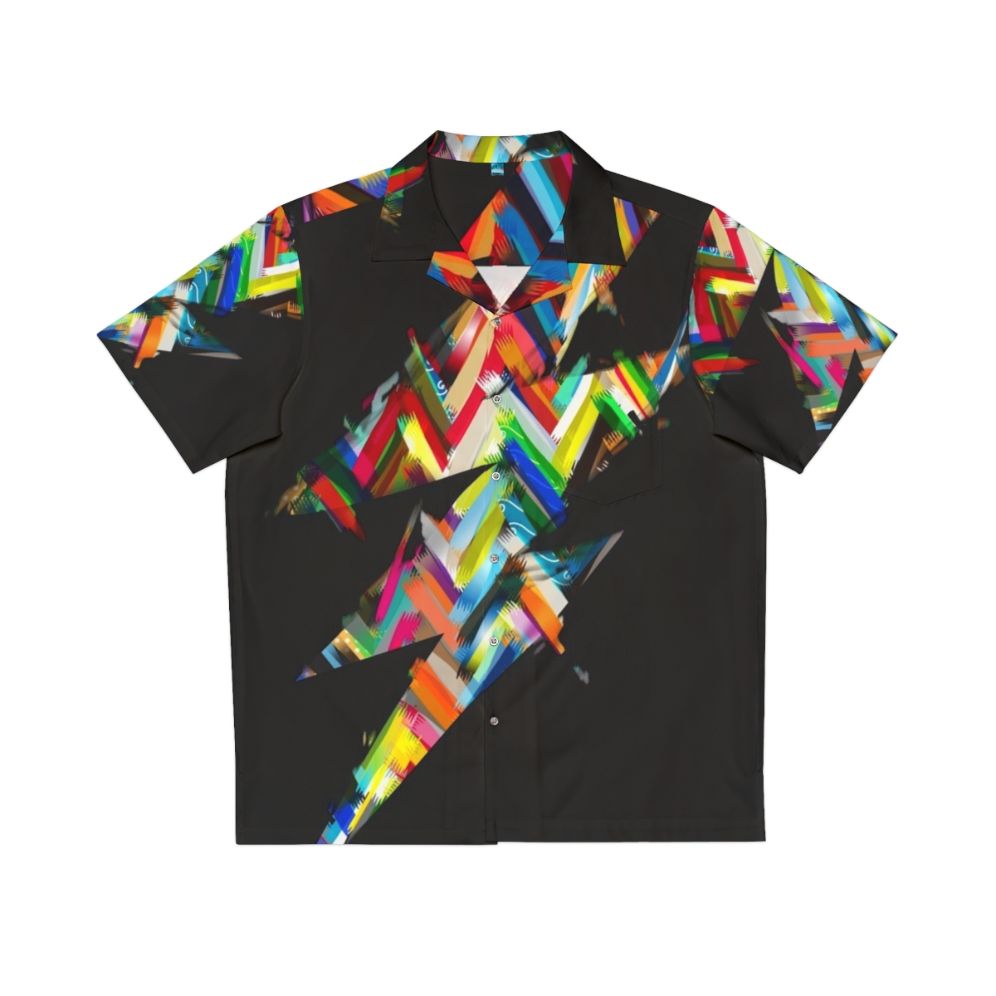 Graphic Lighting Hawaiian Shirt with Vibrant Colors and Artsy Design