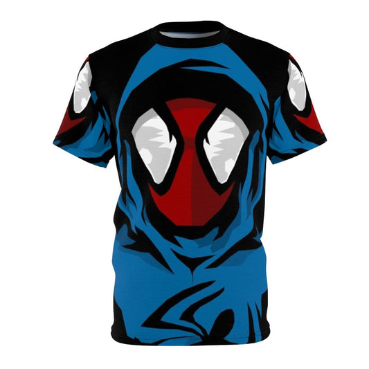 Scarlet Spider inspired t-shirt featuring a web-themed graphic design