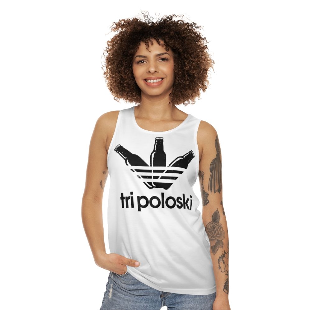 Unisex Tri Poloski Tank Top with Slav Style Design - women