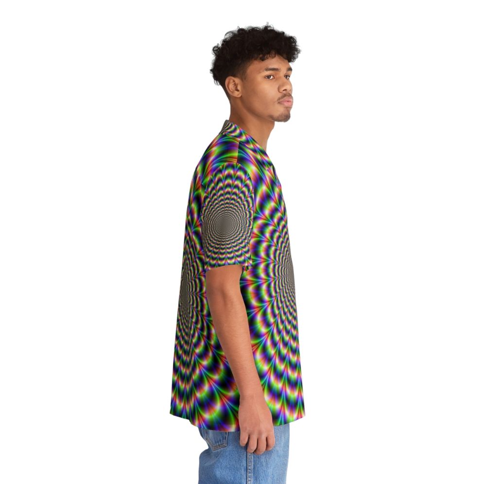 Psychedelic Hawaiian shirt with vibrant optical illusion design - People Pight