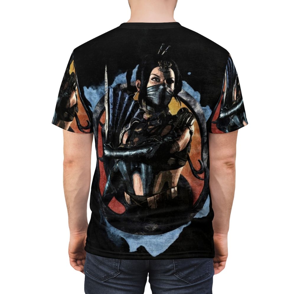 Mortal Kombat Kitana fighter portrait t-shirt for gamers - men back