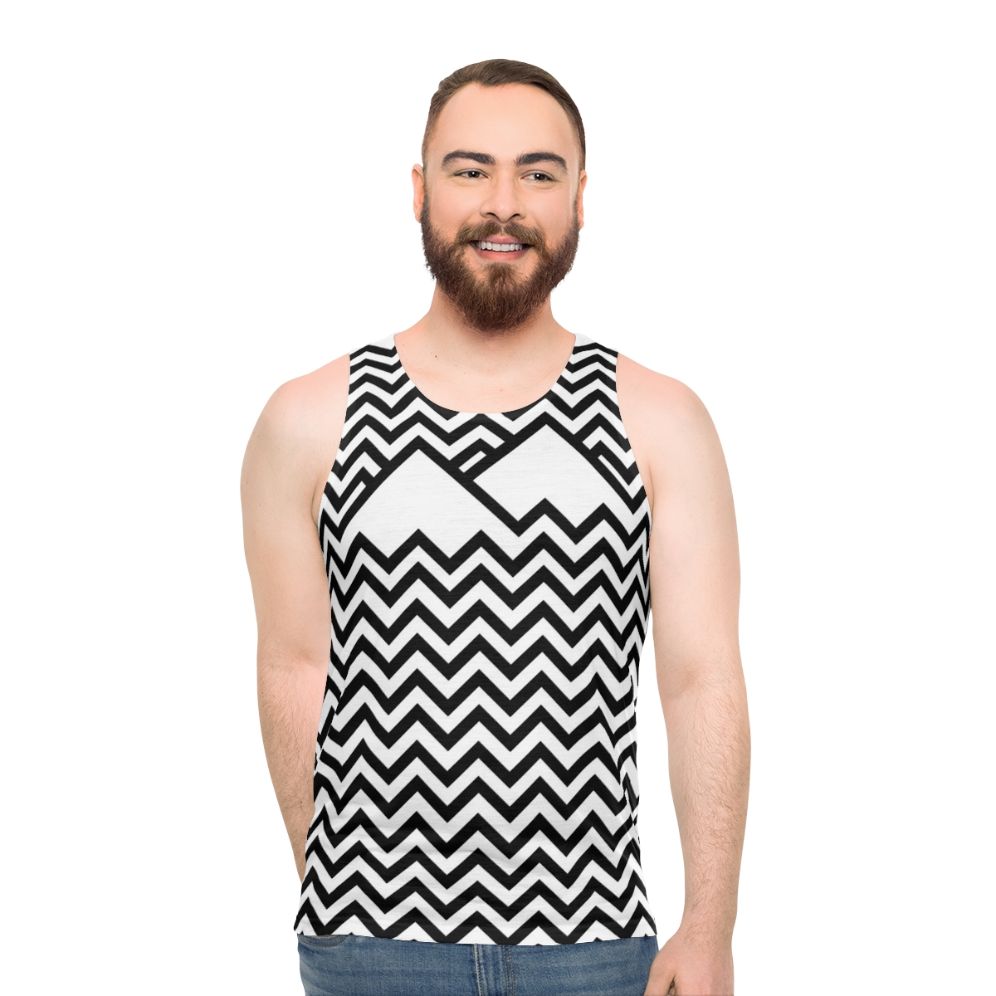 Twin Peaks Unisex Tank Top with Retro Graphic Design - men