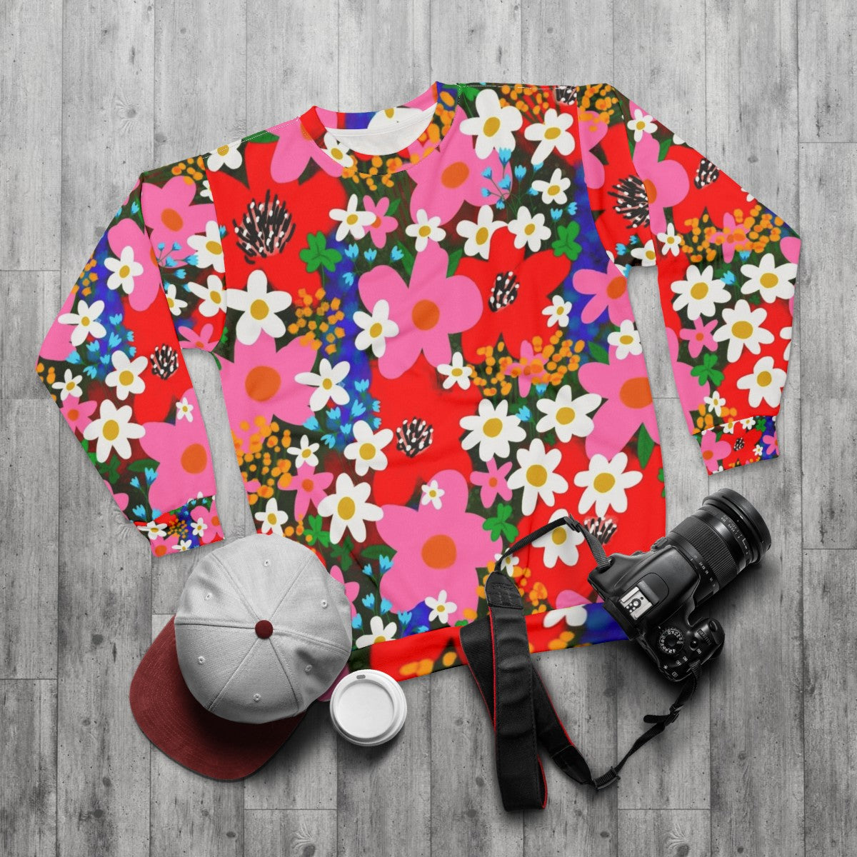 Flower Power Floral Sweatshirt - flat lay