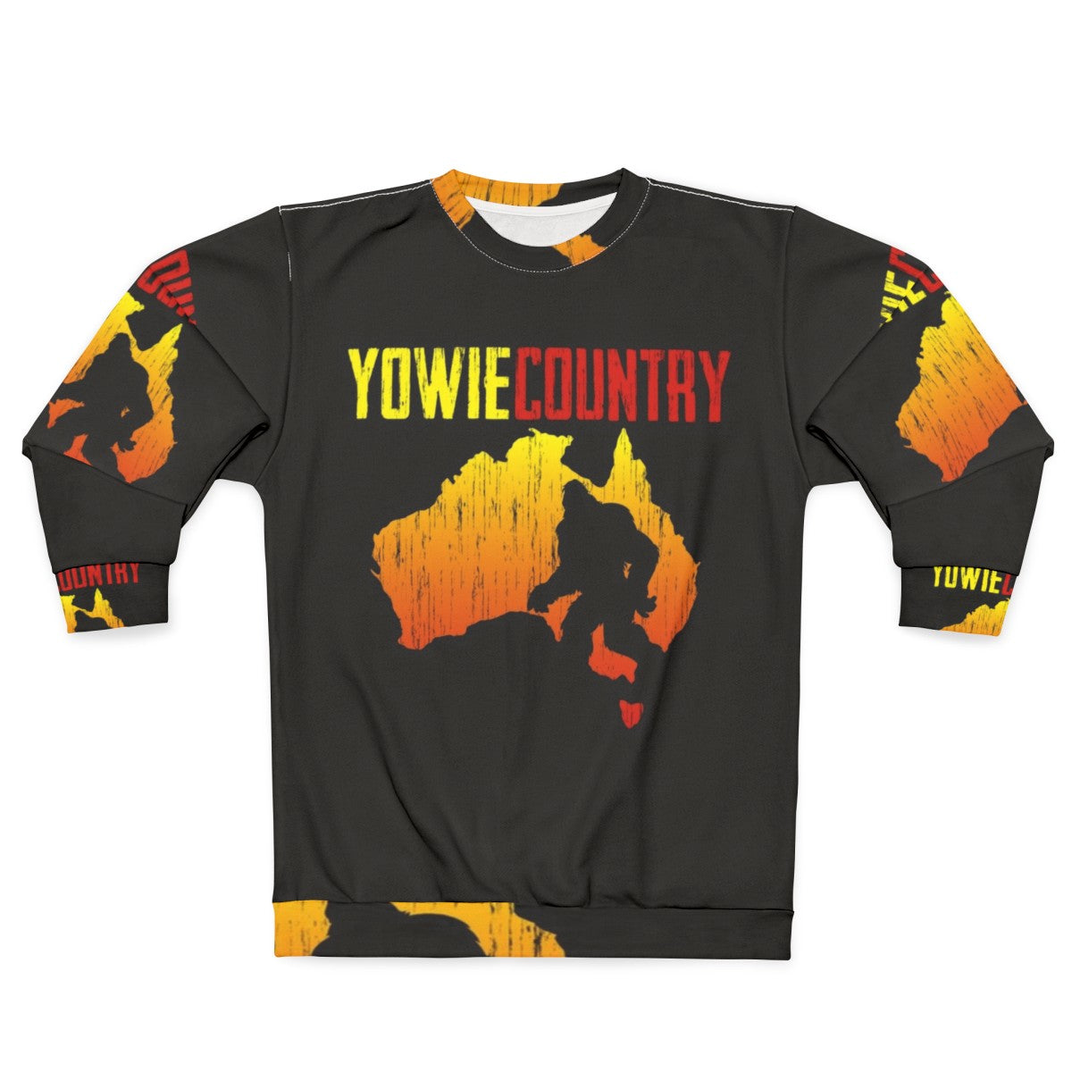 Yowie Country Sweatshirt featuring bigfoot, sasquatch, and other Australian cryptid designs