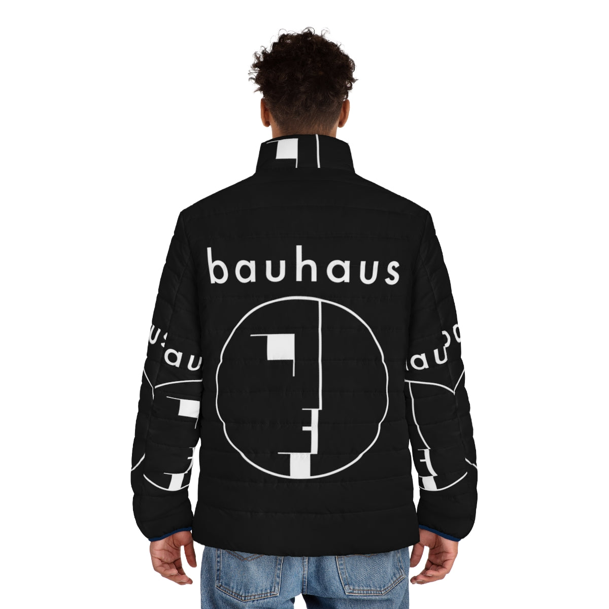 80s music bauhaus post punk puffer jacket - men back