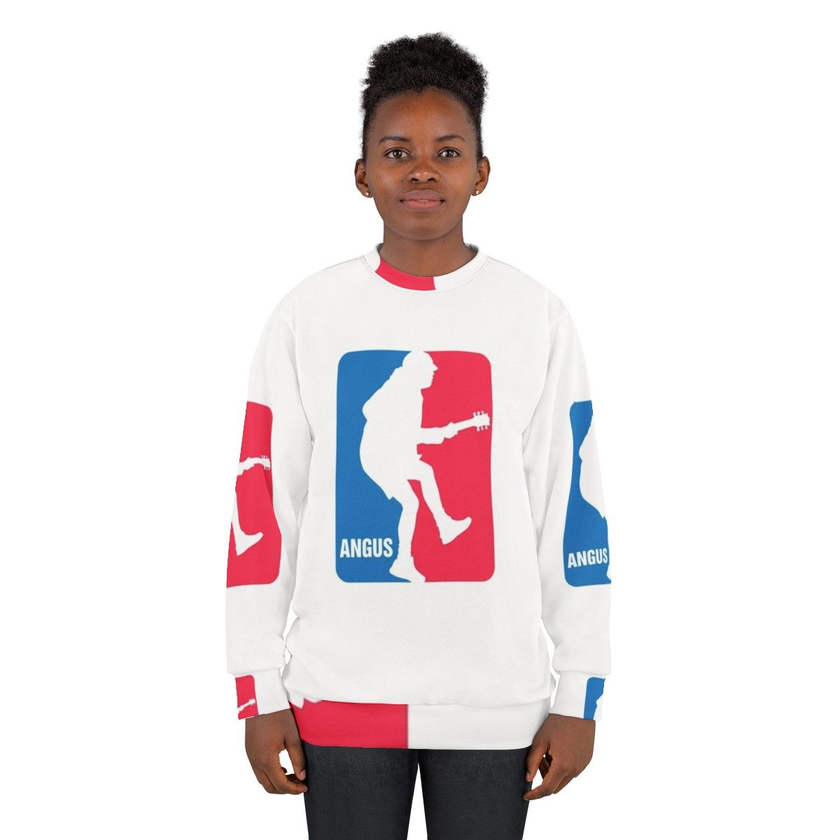 Angus Young AC/DC Thunderstruck Basketball Sweatshirt - women