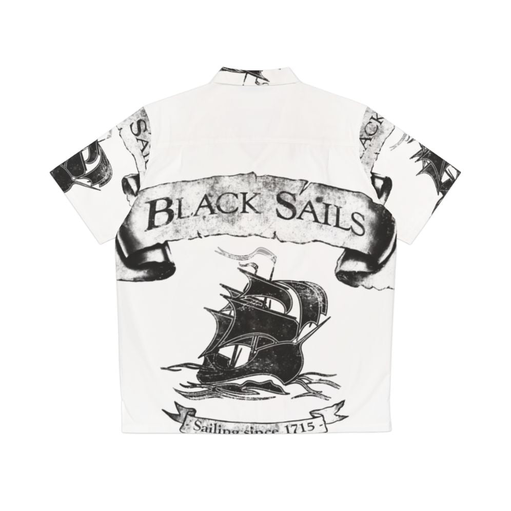 Black Sails Pirate Hawaiian Shirt with Nautical and Captain Flint Inspired Design - Back