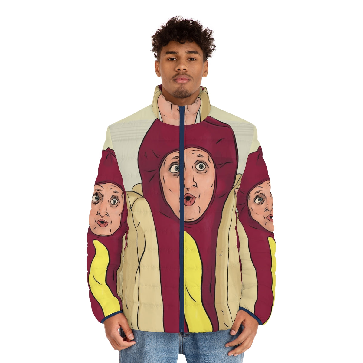 Puffer jacket in a comedy-inspired design - men front